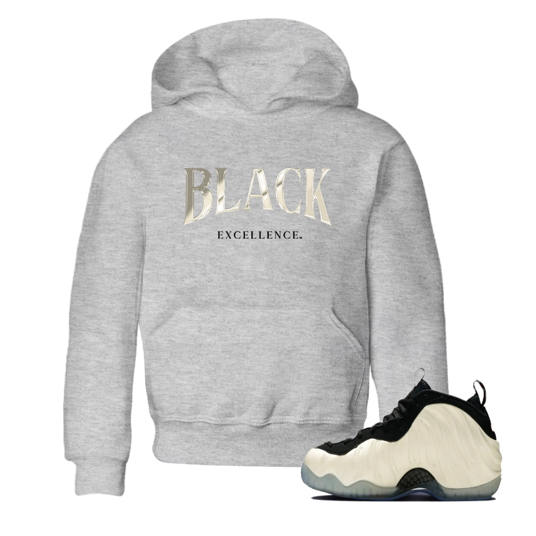 Sneaker Threads – Sneaker Tees To Match Air Foamposite One Pearl – Black Excellence Youth Graphic Tee Heather Grey 1. Perfect for Jordan releases 2025 colorways.