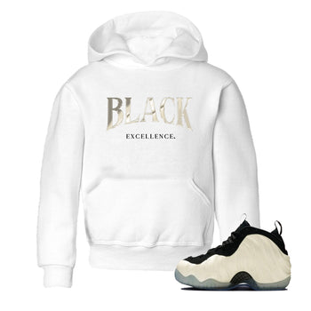 Sneaker Threads – Sneaker Tees To Match Air Foamposite One Pearl – Black Excellence Youth Graphic Tee White 1. Perfect for Jordan releases 2025 colorways.