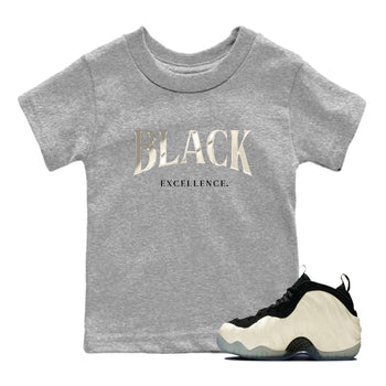 Sneaker Threads – Sneaker Tees To Match Air Foamposite One Pearl – Black Excellence Youth Graphic Tee Heather Grey 1. Perfect for Jordan releases 2025 colorways.