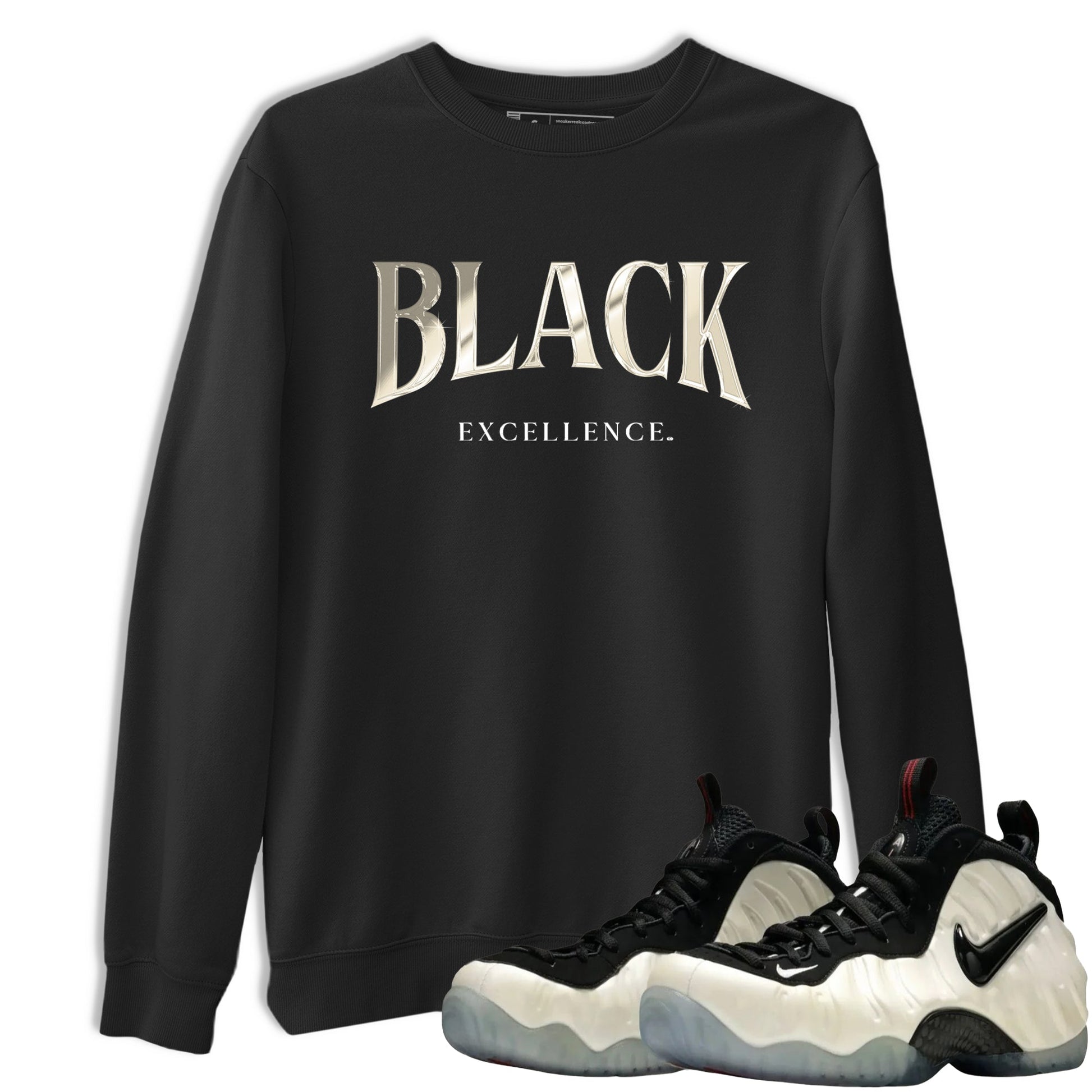 Sneaker Threads – Sneaker Tees To Match Air Foamposite One Pearl – Black Excellence Graphic Tee Black 1. Perfect for Jordan releases 2025 colorways.