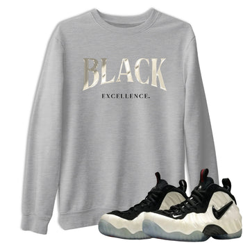 Sneaker Threads – Sneaker Tees To Match Air Foamposite One Pearl – Black Excellence Graphic Tee Heather Grey 1. Perfect for Jordan releases 2025 colorways.