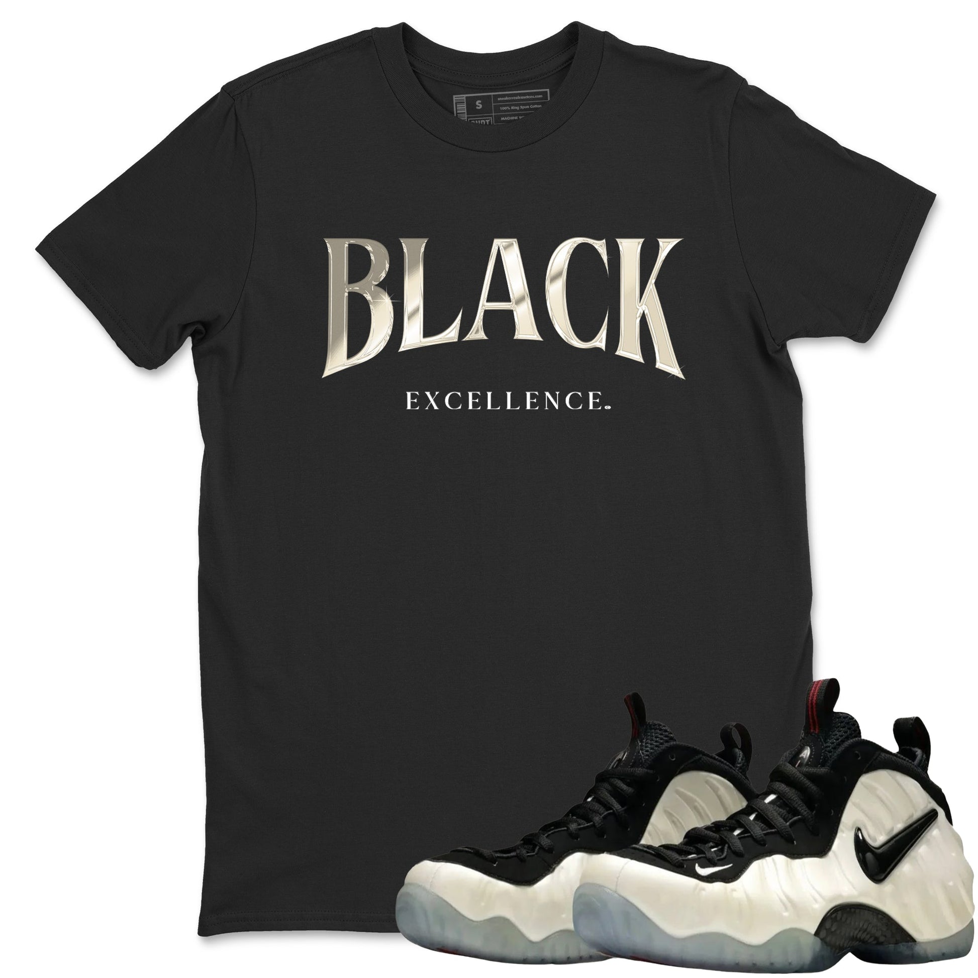 Sneaker Threads – Sneaker Tees To Match Air Foamposite One Pearl – Black Excellence Graphic Tee Black 1. Perfect for Jordan releases 2025 colorways.
