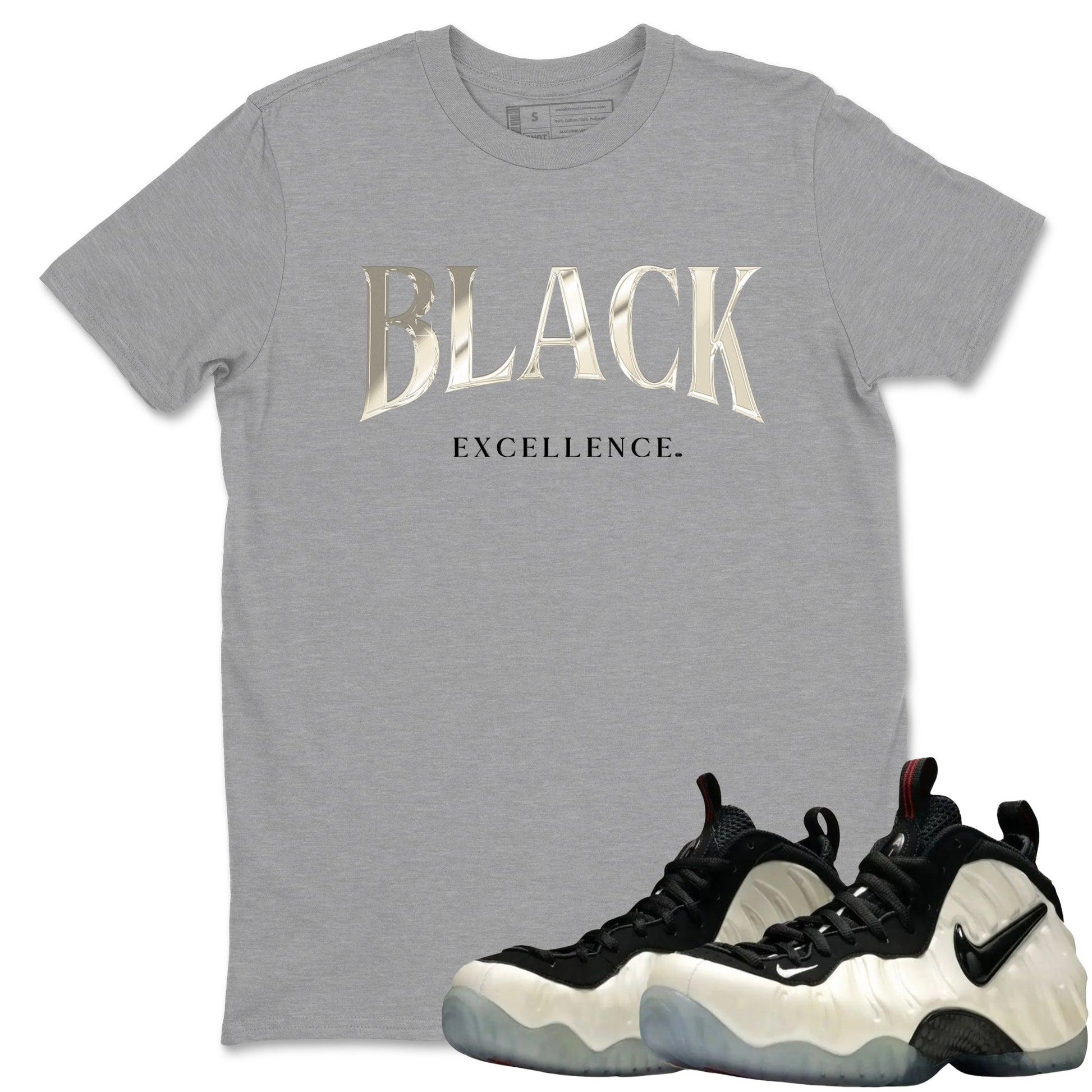 Sneaker Threads – Sneaker Tees To Match Air Foamposite One Pearl – Black Excellence Graphic Tee Heather Grey 1. Perfect for Jordan releases 2025 colorways.