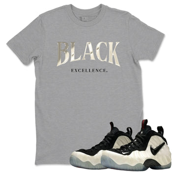 Sneaker Threads – Sneaker Tees To Match Air Foamposite One Pearl – Black Excellence Graphic Tee Heather Grey 1. Perfect for Jordan releases 2025 colorways.
