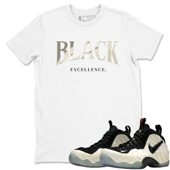 Sneaker Threads – Sneaker Tees To Match Air Foamposite One Pearl – Black Excellence Graphic Tee White 1. Perfect for Jordan releases 2025 colorways.