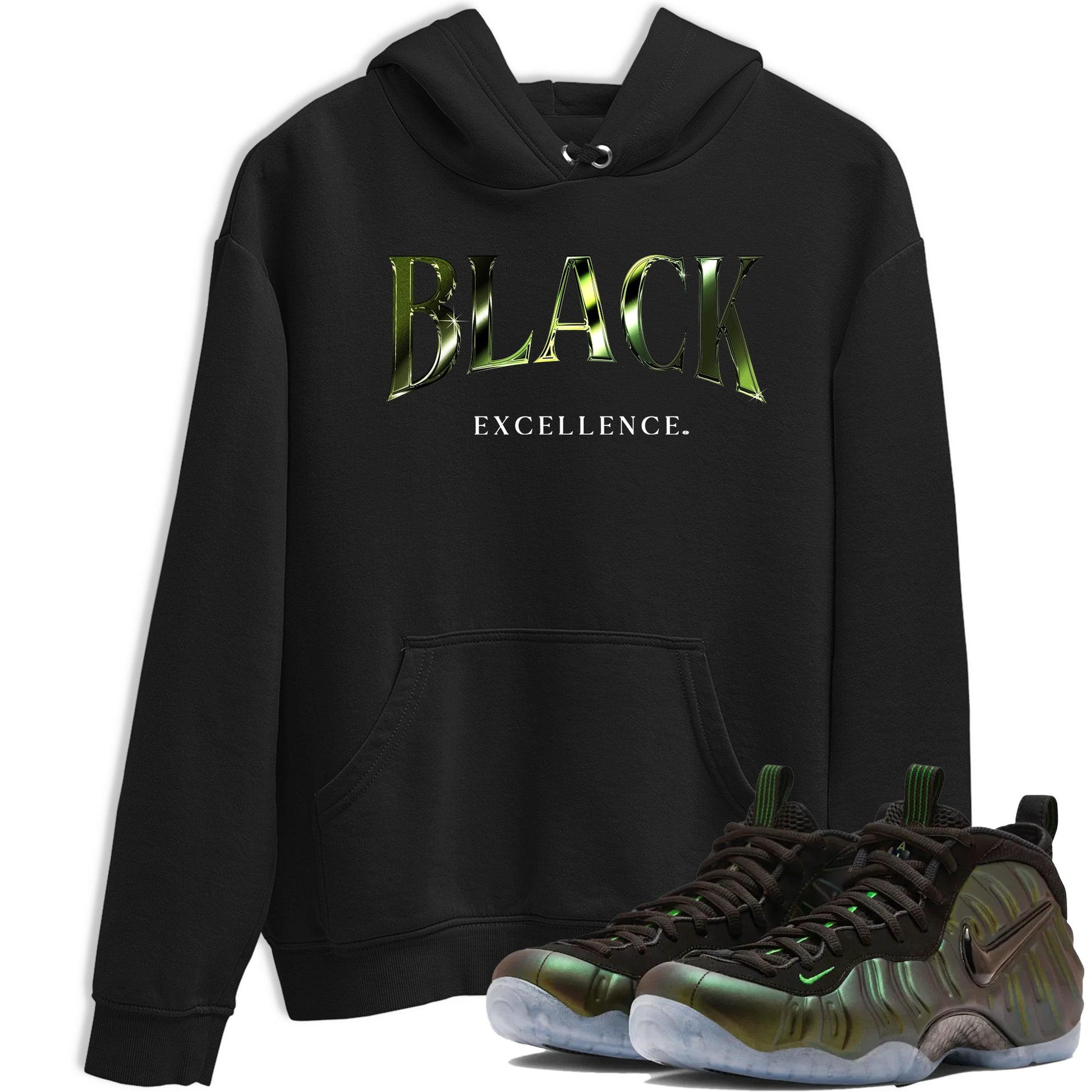 Best Christmas gifts for sneakerheads - Sneaker Tees To Match Air Foamposite One Pine Green Sneakers – Black Excellence Tee Black 1