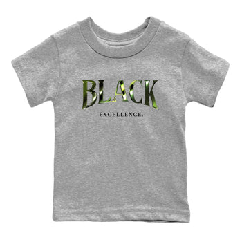 Best Christmas gifts for sneakerheads - Sneaker Tees To Match Air Foamposite One Pine Green Sneakers – Black Excellence Kids T-Shirt Heather Grey 2