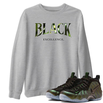 Best Christmas gifts for sneakerheads - Sneaker Tees To Match Air Foamposite One Pine Green Sneakers – Black Excellence Tee Heather Grey 1