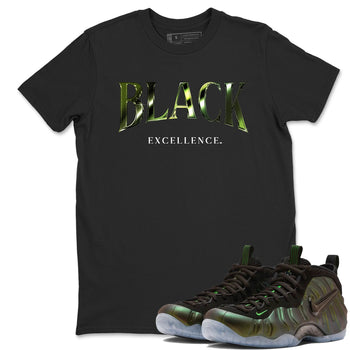 Best Christmas gifts for sneakerheads - Sneaker Tees To Match Air Foamposite One Pine Green Sneakers – Black Excellence Tee Black 1