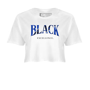 Foams One Royal shirts to match jordans Black Excellence sneaker match tees Air Foamposite One Royal match shoes to clothes SNRT Sneaker Tees unisex cotton White 2 crop tee