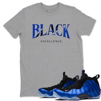 Foams One Royal shirts to match jordans Black Excellence sneaker match tees Air Foamposite One Royal match shoes to clothes SNRT Sneaker Tees unisex cotton Heather Grey 1 shirts