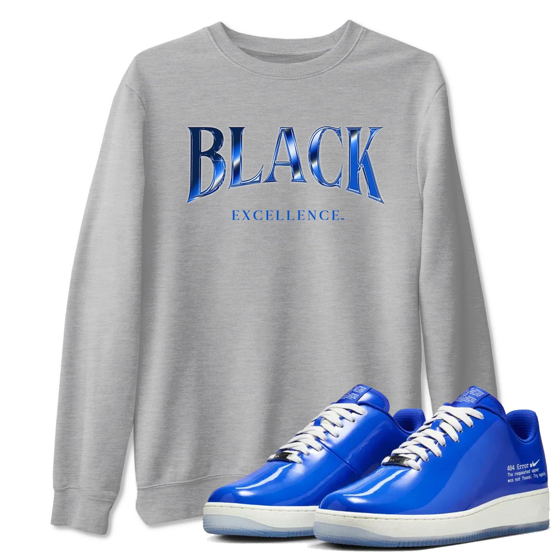 Air Force 1 404 Error shirt to match jordans Black Excellence sneaker tees Air Force 1 404 Error SNRT Sneaker Release Tees unisex cotton Heather Grey 1 crew neck shirt