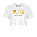 1s Black Metallic Gold shirts to match jordans Black Excellence sneaker match tees Air Jordan 1 Black Metallic Gold SNRT Sneaker Release Tees unisex cotton White 2 Crop Shirts