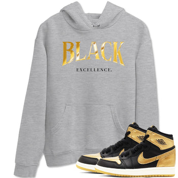 1s Black Metallic Gold shirts to match jordans Black Excellence sneaker match tees Air Jordan 1 Black Metallic Gold SNRT Sneaker Release Tees unisex cotton Heather Grey 1 crew neck shirts