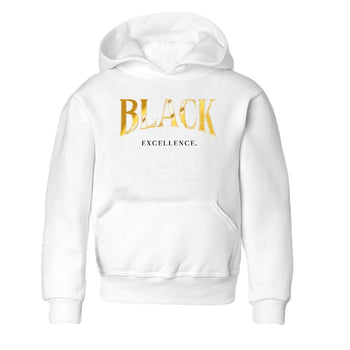 1s Black Metallic Gold shirts to match jordans Black Excellence sneaker match tees Air Jordan 1 Black Metallic Gold SNRT Sneaker Release Tees Youth Baby White 2 crew neck shirts