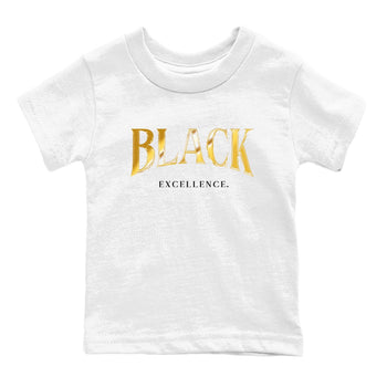 1s Black Metallic Gold shirts to match jordans Black Excellence sneaker match tees Air Jordan 1 Black Metallic Gold SNRT Sneaker Release Tees Youth Baby White 2 crew neck shirts
