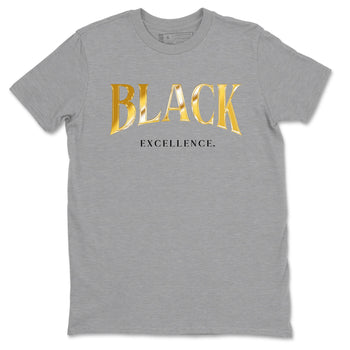 1s Black Metallic Gold shirts to match jordans Black Excellence sneaker match tees Air Jordan 1 Black Metallic Gold SNRT Sneaker Release Tees unisex cotton Heather Grey 2 crew neck shirts