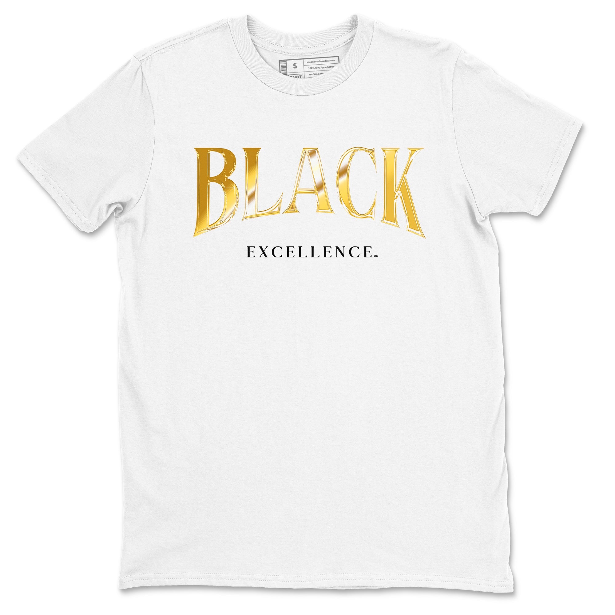 1s Black Metallic Gold shirts to match jordans Black Excellence sneaker match tees Air Jordan 1 Black Metallic Gold SNRT Sneaker Release Tees unisex cotton White 2 crew neck shirts