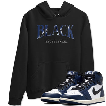 1s Midnight Navy shirts to match jordans Black Excellence sneaker match tees Air Jordan 1 Midnight Navy match shoes to clothes SNRT Sneaker Tees unisex cotton Black 1 shirts