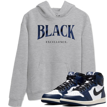 1s Midnight Navy shirts to match jordans Black Excellence sneaker match tees Air Jordan 1 Midnight Navy match shoes to clothes SNRT Sneaker Tees unisex cotton Heather Grey 1 shirts
