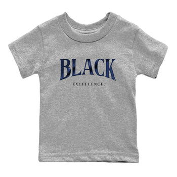 1s Midnight Navy shirts to match jordans Black Excellence sneaker match tees Air Jordan 1 Midnight Navy match shoes to clothes SNRT Sneaker Tees Youth Baby Heather Grey 2 tee