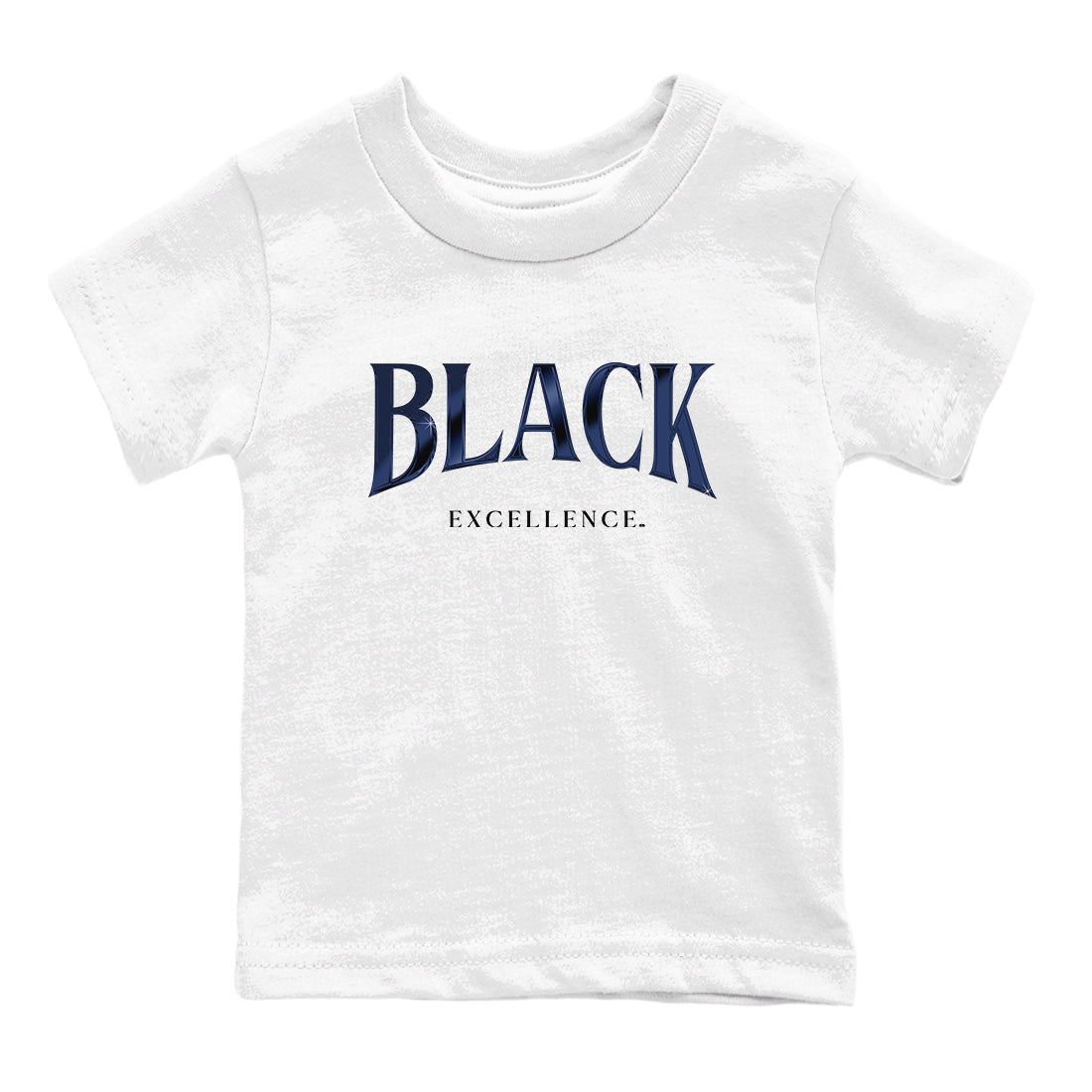 1s Midnight Navy shirts to match jordans Black Excellence sneaker match tees Air Jordan 1 Midnight Navy match shoes to clothes SNRT Sneaker Tees Youth Baby White 2 tee