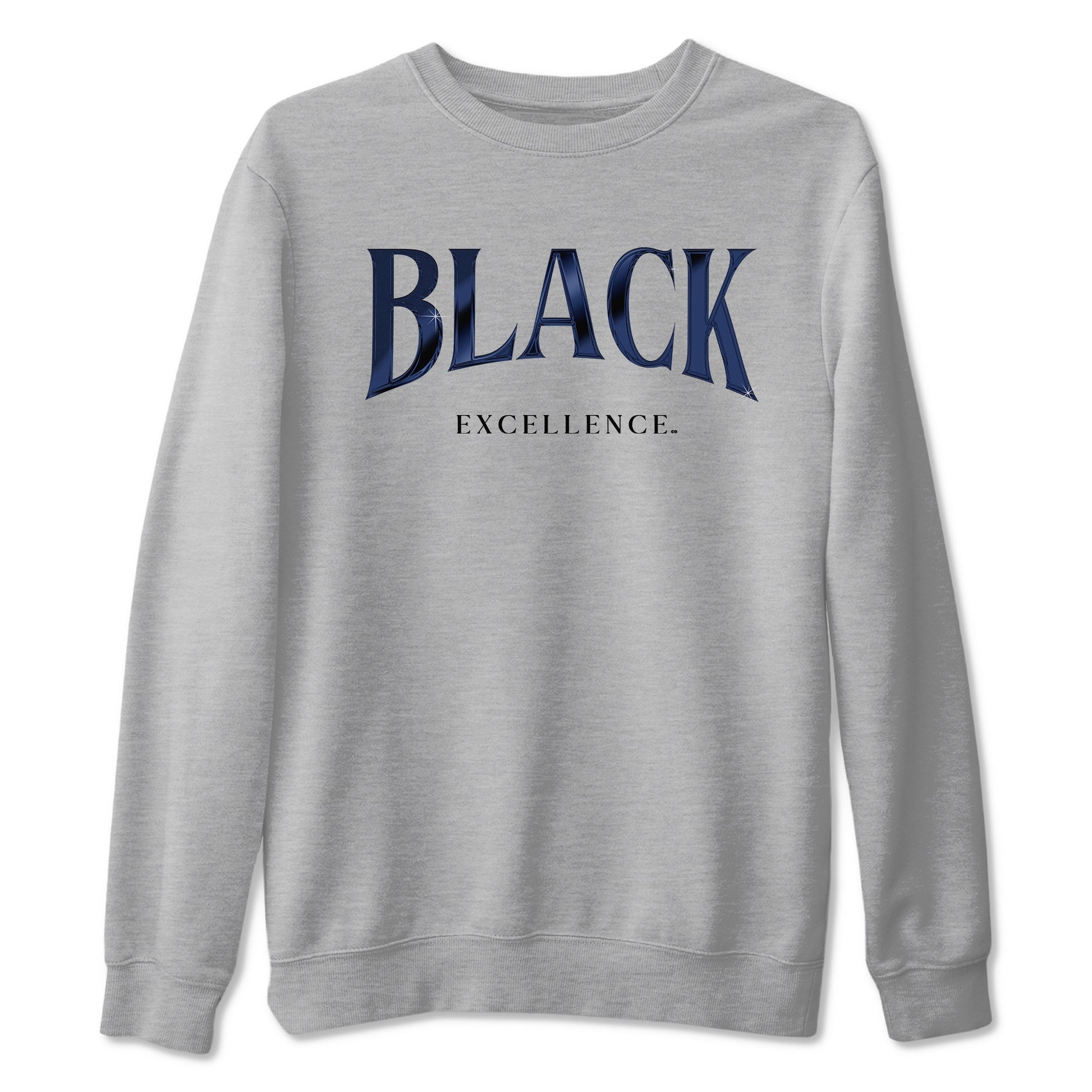 1s Midnight Navy shirts to match jordans Black Excellence sneaker match tees Air Jordan 1 Midnight Navy match shoes to clothes SNRT Sneaker Tees unisex cotton Heather Grey 2 shirts
