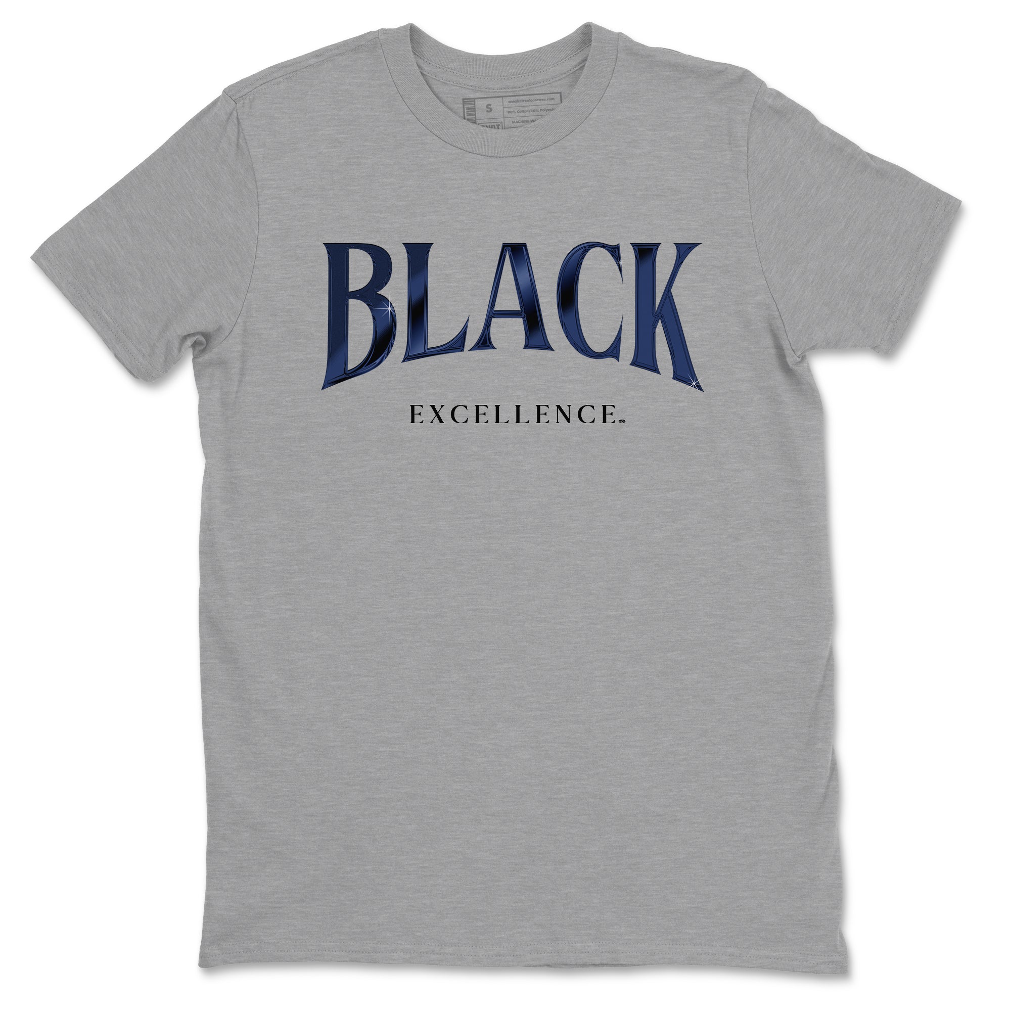 1s Midnight Navy shirts to match jordans Black Excellence sneaker match tees Air Jordan 1 Midnight Navy match shoes to clothes SNRT Sneaker Tees unisex cotton Heather Grey 2 shirts