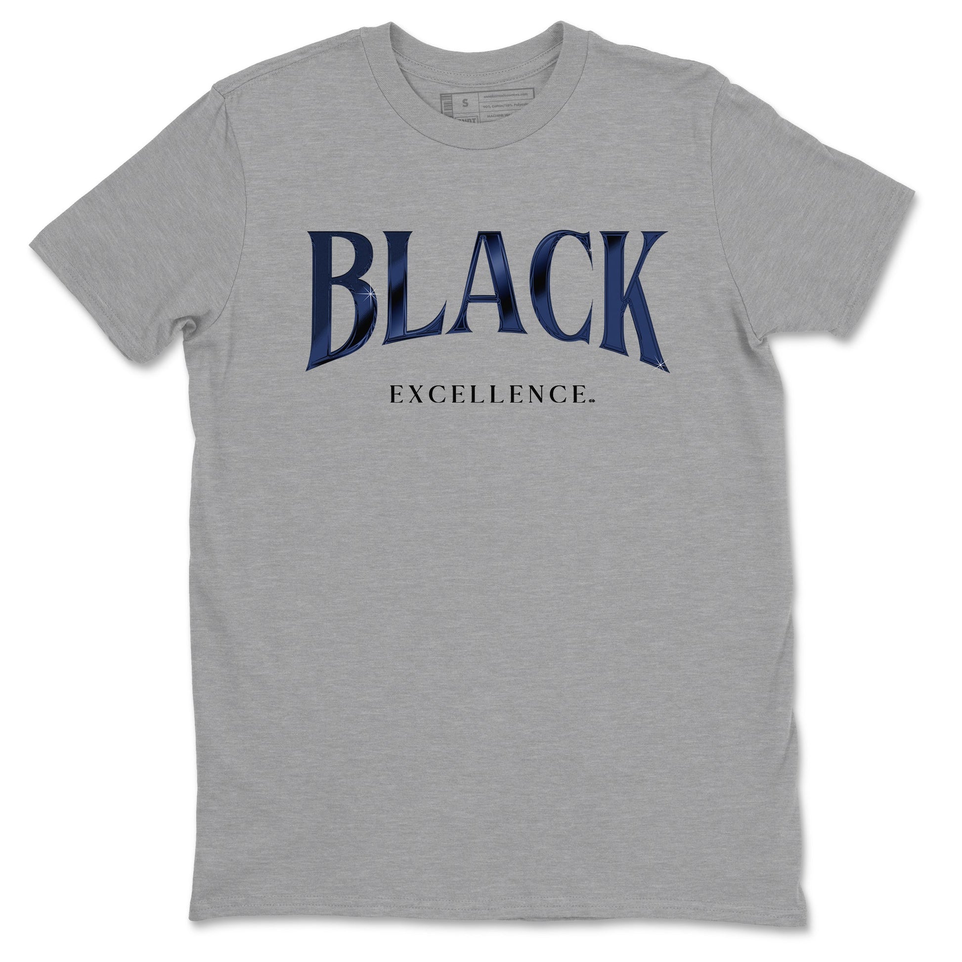 1s Midnight Navy shirts to match jordans Black Excellence sneaker match tees Air Jordan 1 Midnight Navy match shoes to clothes SNRT Sneaker Tees unisex cotton Heather Grey 2 shirts