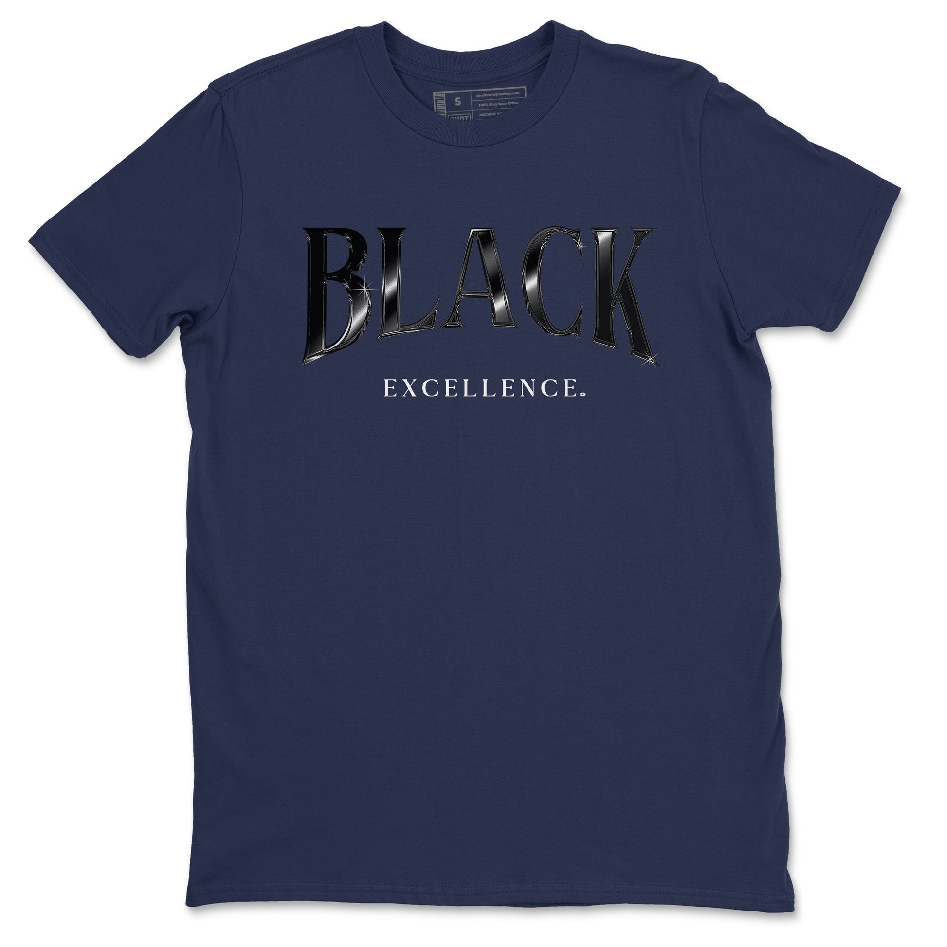 1s Midnight Navy shirts to match jordans Black Excellence sneaker match tees Air Jordan 1 Midnight Navy match shoes to clothes SNRT Sneaker Tees unisex cotton Navy 2 shirts