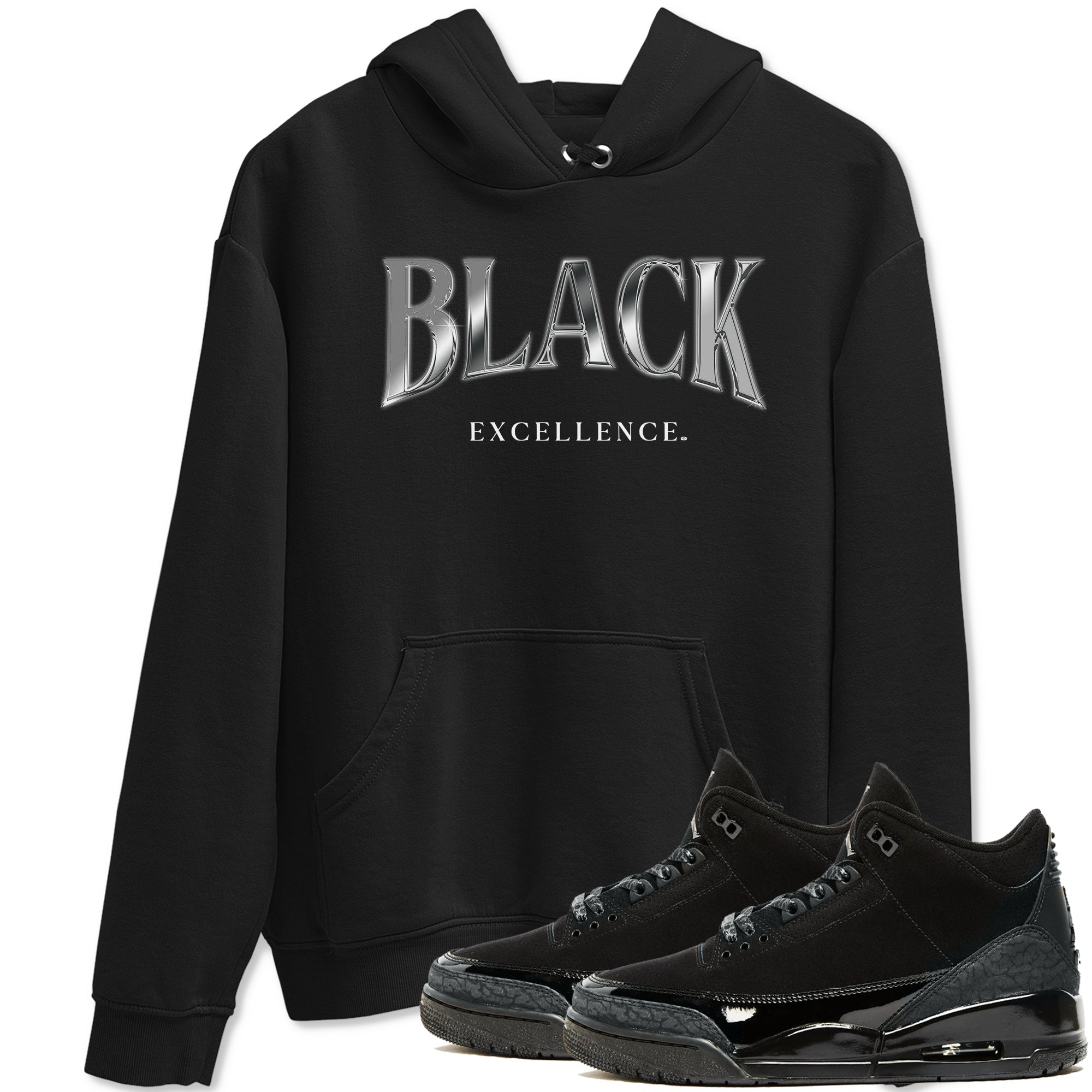 3s Black Cat shirts to match jordans Black Excellence sneaker match tees Air Jordan 3 Retro Black Cat match shoes to clothes SNRT Sneaker Tees unisex cotton Black 1 shirts