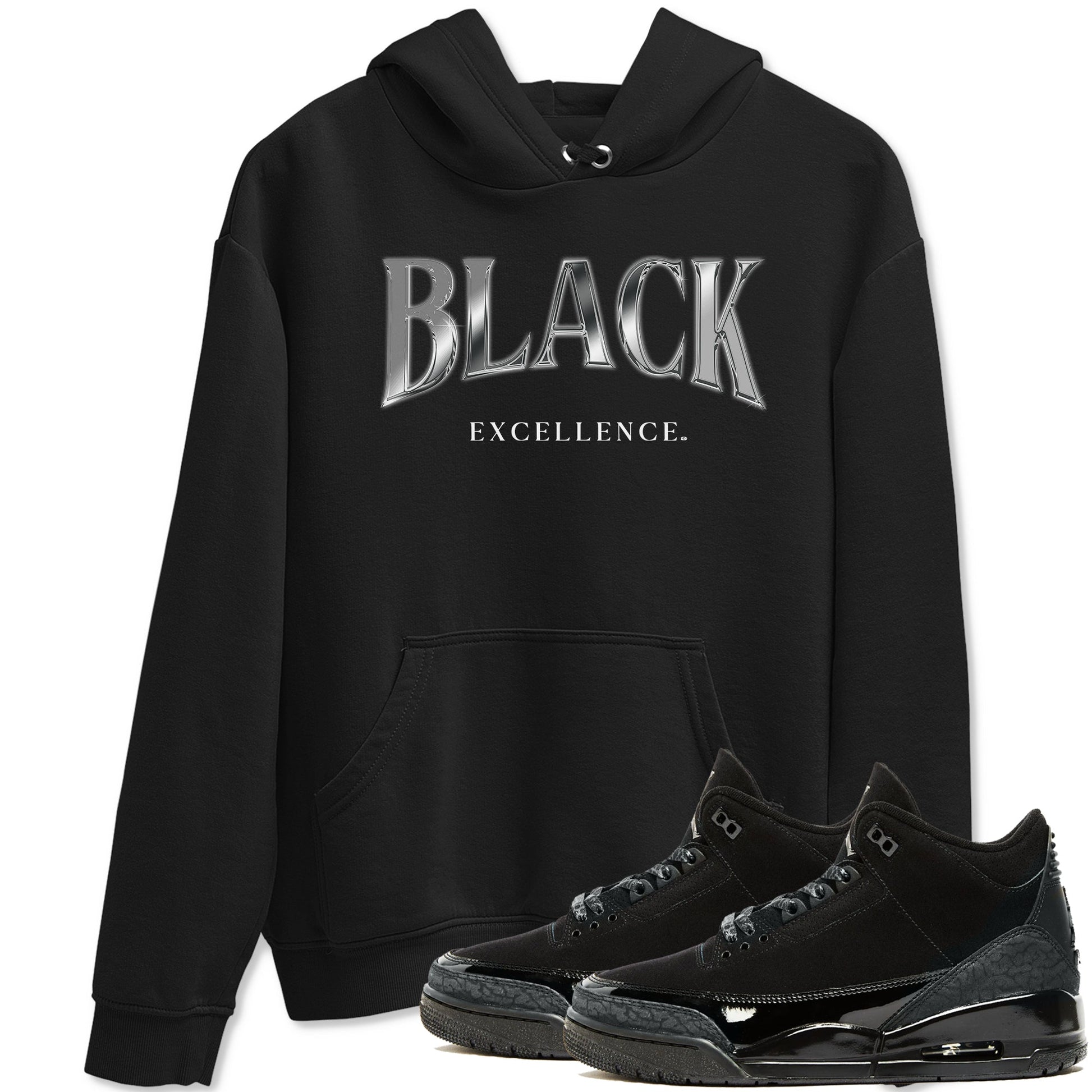 3s Black Cat shirts to match jordans Black Excellence sneaker match tees Air Jordan 3 Retro Black Cat match shoes to clothes SNRT Sneaker Tees unisex cotton Black 1 shirts