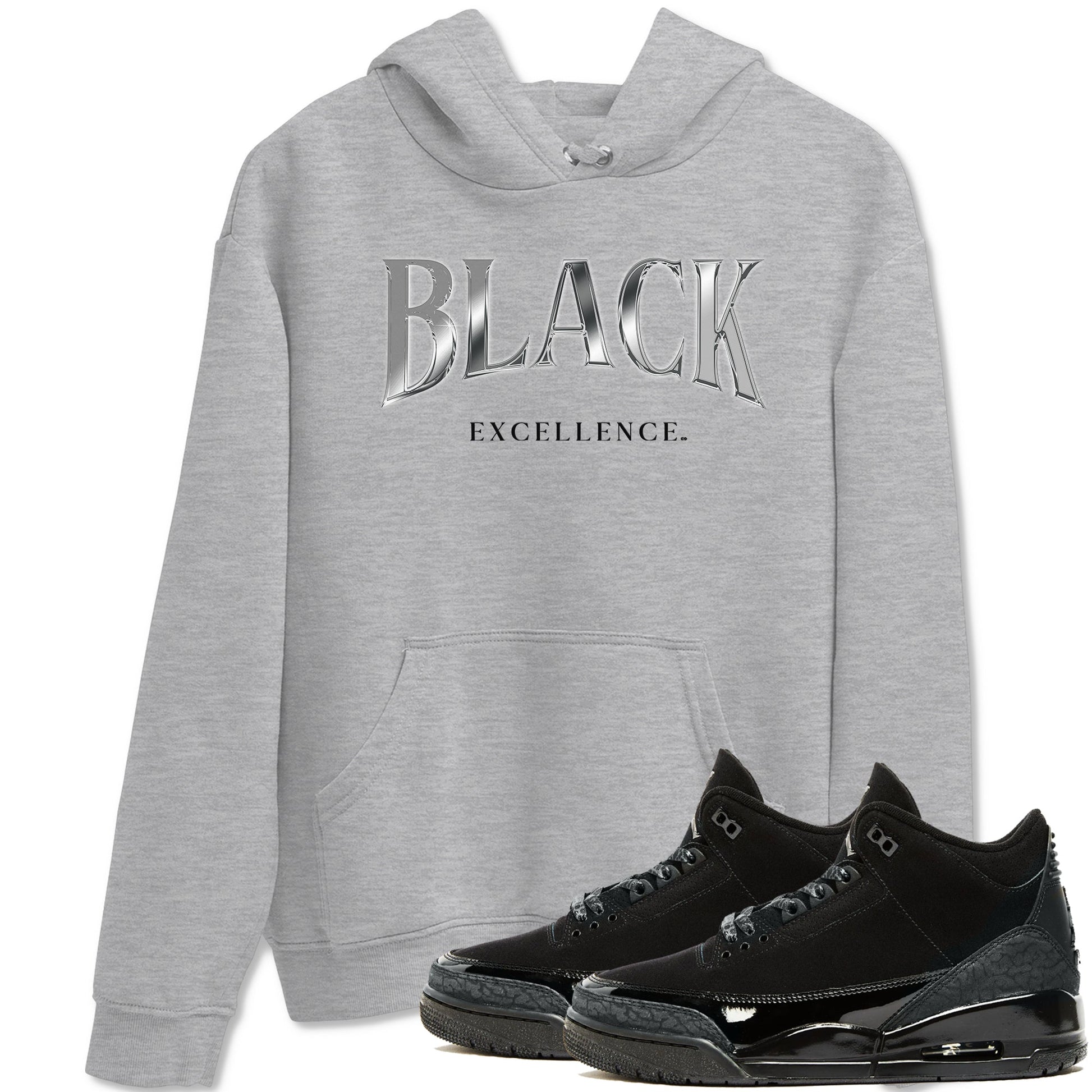 3s Black Cat shirts to match jordans Black Excellence sneaker match tees Air Jordan 3 Retro Black Cat match shoes to clothes SNRT Sneaker Tees unisex cotton Heather Grey 1 shirts