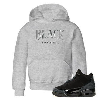 3s Black Cat shirts to match jordans Black Excellence sneaker match tees Air Jordan 3 Retro Black Cat match shoes to clothes SNRT Sneaker Tees Youth Baby Heather Grey 1 tee