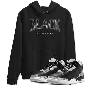 3s Green Glow shirt to match jordans Black Excellence sneaker tees Air Jordan 3 Green Glow SNRT Sneaker Release Tees unisex cotton Black 1 crew neck shirt
