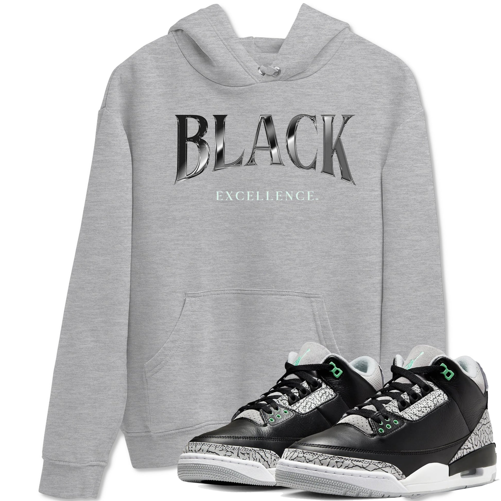 3s Green Glow shirt to match jordans Black Excellence sneaker tees Air Jordan 3 Green Glow SNRT Sneaker Release Tees unisex cotton Heather Grey 1 crew neck shirt