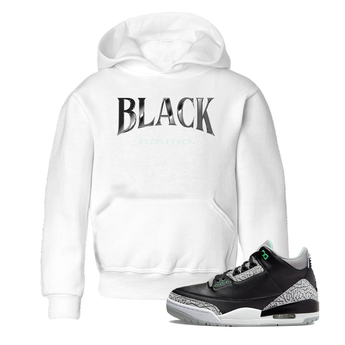 3s Green Glow shirt to match jordans Black Excellence sneaker tees Air Jordan 3 Green Glow SNRT sneaker release tees baby toddler White 1 cotton Shirt