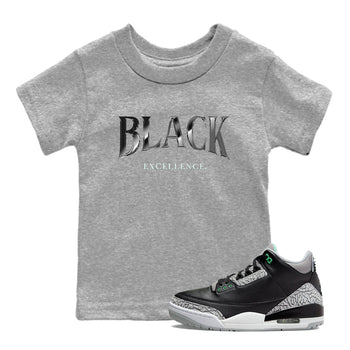 3s Green Glow shirt to match jordans Black Excellence sneaker tees Air Jordan 3 Green Glow SNRT sneaker release tees baby toddler Heather Grey 1 cotton Shirt