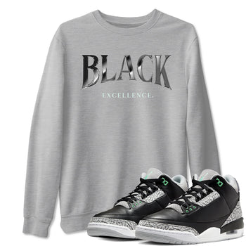 3s Green Glow shirt to match jordans Black Excellence sneaker tees Air Jordan 3 Green Glow SNRT Sneaker Release Tees unisex cotton Heather Grey 1 crew neck shirt