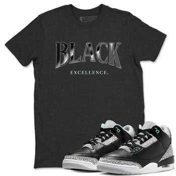 3s Green Glow shirt to match jordans Black Excellence sneaker tees Air Jordan 3 Green Glow SNRT Sneaker Release Tees unisex cotton Charcoal Heather 1 crew neck shirt