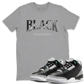 3s Green Glow shirt to match jordans Black Excellence sneaker tees Air Jordan 3 Green Glow SNRT Sneaker Release Tees unisex cotton Heather Grey 1 crew neck shirt