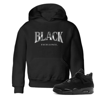 Sneaker match tees – Sneaker Tees To Match Air Jordan 4 Black Cat Shoes – Black Excellence Kids T-Shirt Black 1