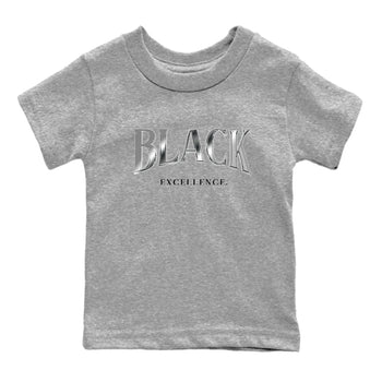 Sneaker match tees – Sneaker Tees To Match Air Jordan 4 Black Cat Shoes – Black Excellence Kids T-Shirt Heather Grey 2