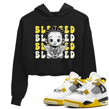 Air Jordan 4 Vivid Sulfur shirt to match jordans Blessed sneaker tees 4s Vivid Sulfur SNRT Sneaker Release Tees Black 1 crop length shirt
