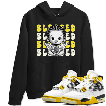 Air Jordan 4 Vivid Sulfur shirt to match jordans Blessed sneaker tees 4s Vivid Sulfur SNRT Sneaker Release Tees unisex cotton Black 1 crew neck shirt