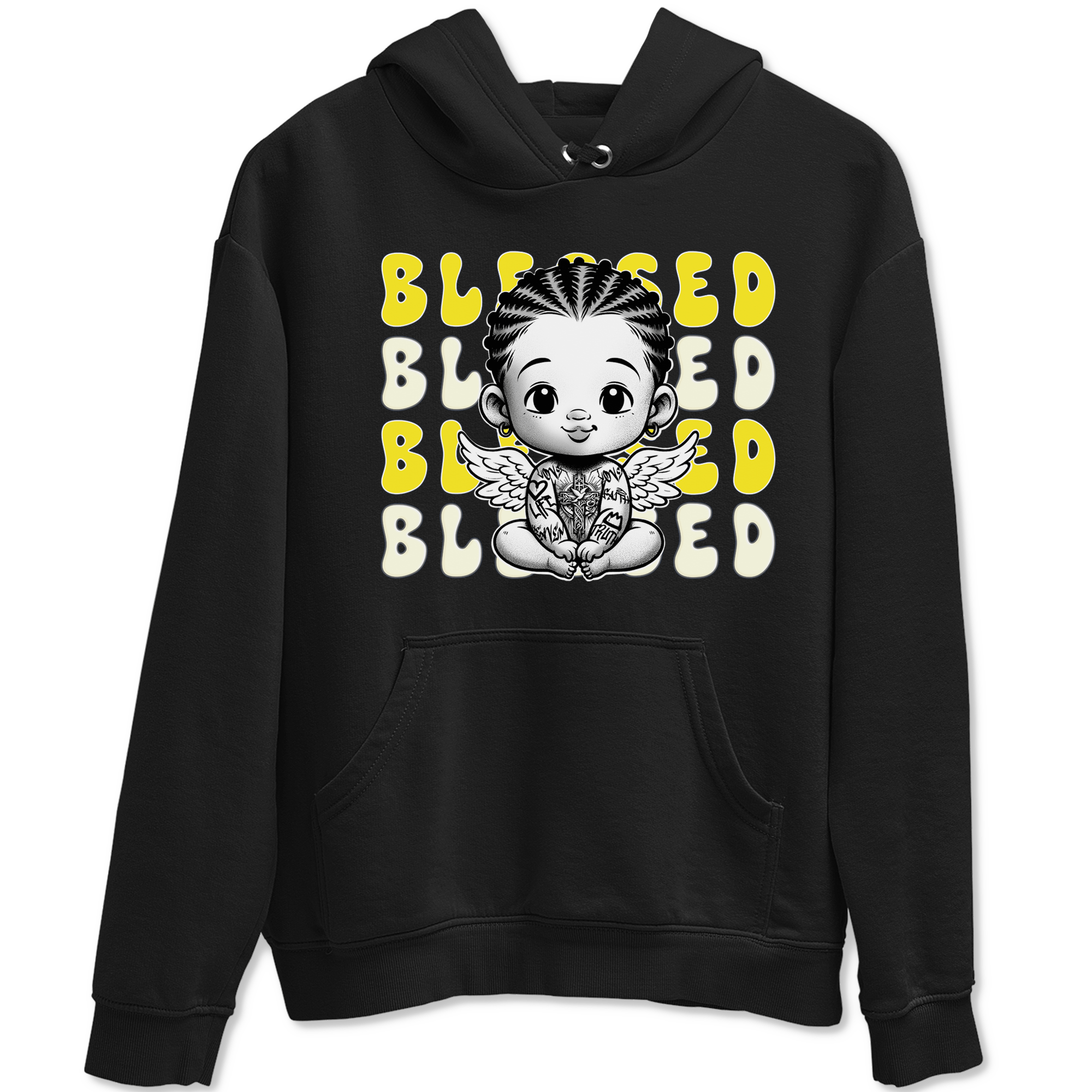 Air Jordan 4 Vivid Sulfur shirt to match jordans Blessed sneaker tees 4s Vivid Sulfur SNRT Sneaker Release Tees unisex cotton Black 2 crew neck shirt