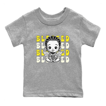Air Jordan 4 Vivid Sulfur shirt to match jordans Blessed sneaker tees 4s Vivid Sulfur SNRT sneaker release tees baby toddler Heather Grey 2 cotton Shirt