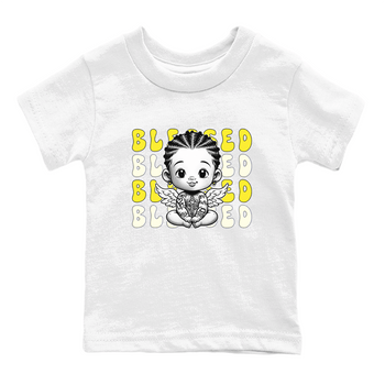 Air Jordan 4 Vivid Sulfur shirt to match jordans Blessed sneaker tees 4s Vivid Sulfur SNRT sneaker release tees baby toddler White 2 cotton Shirt