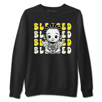 Air Jordan 4 Vivid Sulfur shirt to match jordans Blessed sneaker tees 4s Vivid Sulfur SNRT Sneaker Release Tees unisex cotton Black 2 crew neck shirt