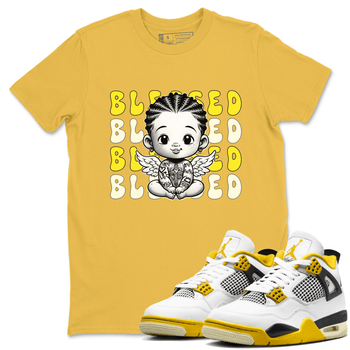 Air Jordan 4 Vivid Sulfur shirt to match jordans Blessed sneaker tees 4s Vivid Sulfur SNRT Sneaker Release Tees unisex cotton Daisy 1 crew neck shirt